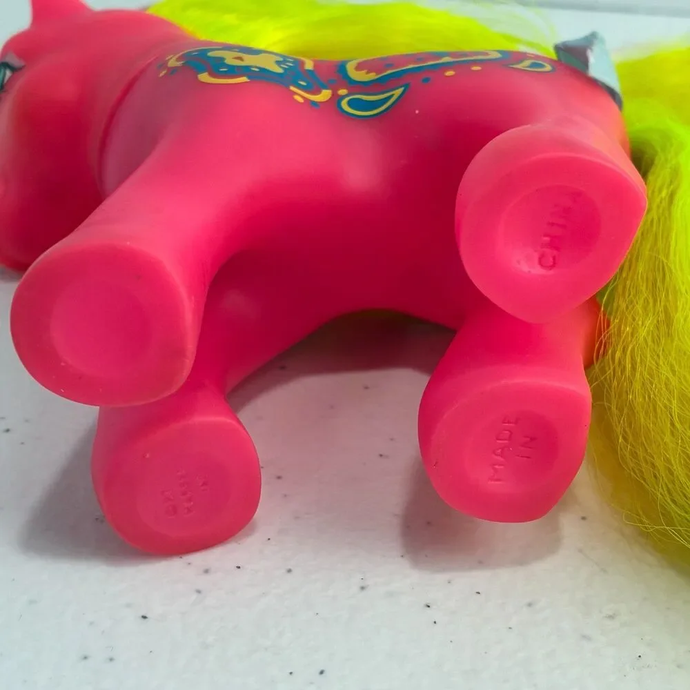 VTG G1 My Little Pony Rockin Beat Sweet Notes Pink Yellow Crimped Hasbro 1990